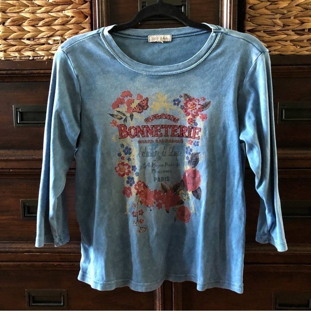 Vintage Xeit U.S.A. Blue graphic tee in size L
